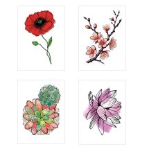 Colorful Floral Temporary Tattoos