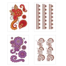 Floral Henna Temporary Tattoos