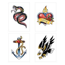 American Traditional Temporary Tattoos