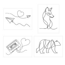 Line Art Temporary Tattoos