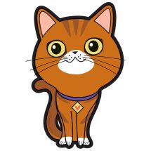 Playful Pets Sitting Cat Wall Decal