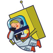 Silly Space Girl Astronaut Wall Decal