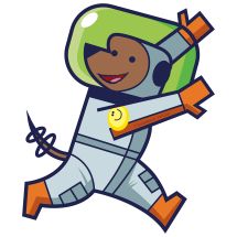 Silly Space Dog Astronaut Wall Decal