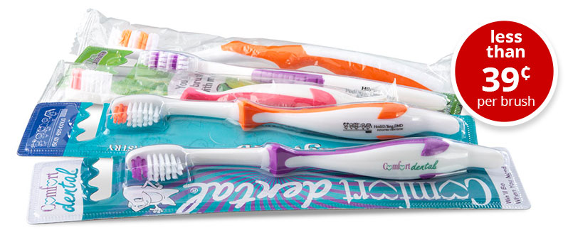 Promote YOUR brand, not a toothbrush brand!