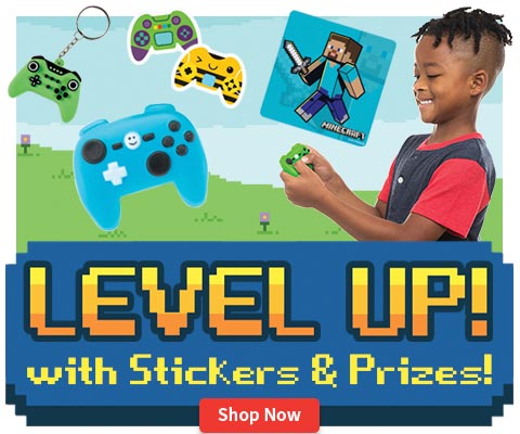 Level Up with Video Game themed stickers and prizes!
